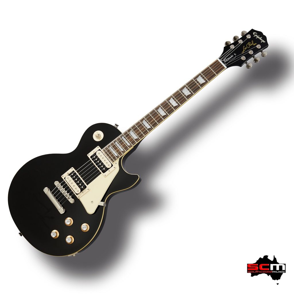 Epiphone Les Paul Classic Electric Guitar Ebony Gloss Finish with Pro