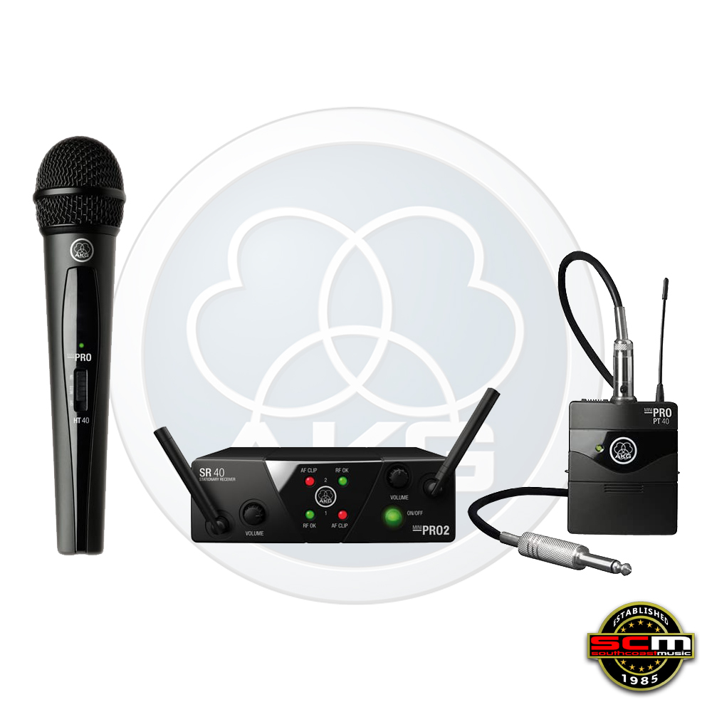 AKG WMS40 Mini Dual MIX Microphone and Instrument Wireless System