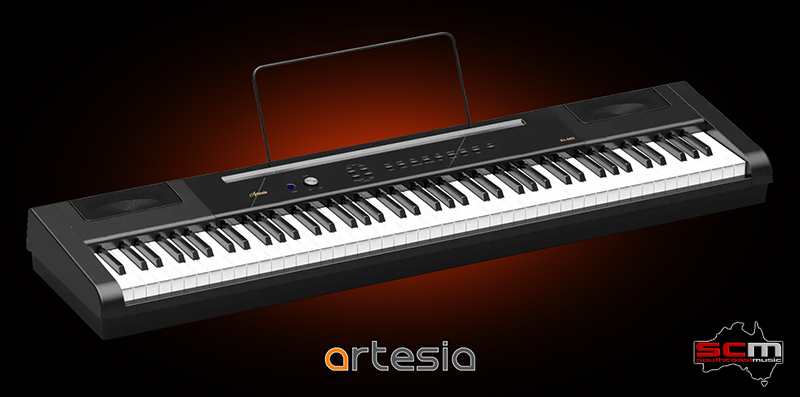 Artesia Pro PA-88H+ BK Portable Digital Piano 88 Hammer Action Weighted  Keys - Black Finish – South Coast Music